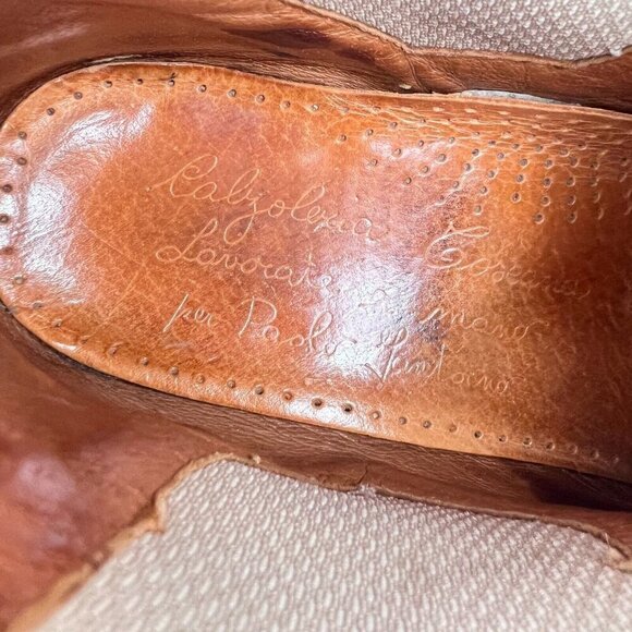 Paolo Lantorno Women Size EU 38 US 7 Brown Leather Wingtip Chelsea Boot - Picture 14 of 15